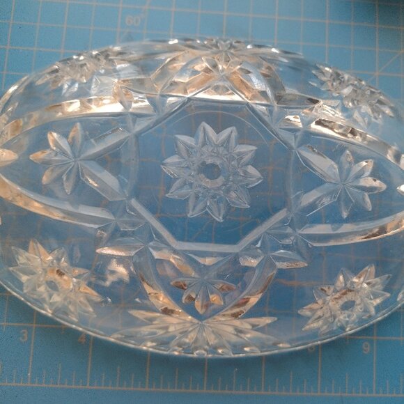 Star of David themed oval glass dish - Picture 2 of 2